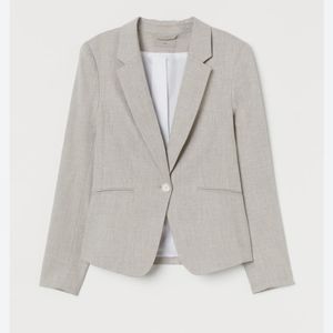H&M Cream Beige Fitted Blazer Size 4